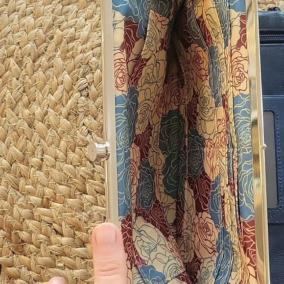 HOBO Original Lauren Wallet Clutch Turquoise Blue Silver Hardware EUC - Picture 8 of 16